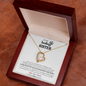 Gift for Sister Necklace with gold heart pendant and crystal in a wooden jewelry box by Someone Said Gift
