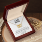 Gift for Sister Necklace featuring intertwined gold hearts in a wooden presentation box