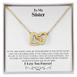 Gold double heart necklace with inspirational message gift for sister necklace by ShineOn Fulfillment