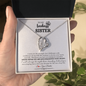 Gift for Sister Necklace silver heart pendant with sparkling detail in elegant gift box