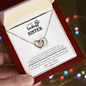 Gift for Sister Necklace with intertwined heart pendants in a red velvet box from Someone Said Gift