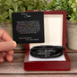 Gift for Son Bracelet by Someone Said Gift in black leather with cross detail in a wooden gift box