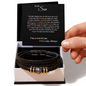 Gift for Son Bracelet by Someone Said Gift with layered black leather and metal accents in a black gift box