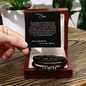 Gift for Son Bracelet by Someone Said Gift with black braided leather and inspirational message card in wooden box
