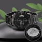 Gift for Son Chronograph Watch by Someone Said Gift with black metal band and engraved back