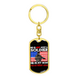 Gift For Son Dog Tag Keychain by Someone Said Gift with soldier design and American flag