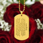 Gift for Son Dog Tag Necklace with engraved heartfelt message on gold chain by Someone Said Gift