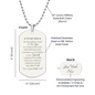 Gift for Son Dog Tag Necklace with engraved love message on polished stainless steel pendant