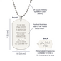 Gift for Son Dog Tag Necklace with engraved inspirational message and luxury 24 inch ball chain