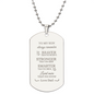 Gift for Son Dog Tag Necklace with engraved motivational message from dad in silver tone