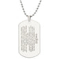 Gift for Son Dog Tag Necklace with heartfelt engraved message on stainless steel pendant