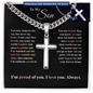 Silver cross necklace with personalized engraving gift for son from mom by ShineOn Fulfillment