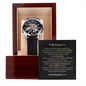 Gift for son Openwork Watch with black leather strap in wooden box and heartfelt message card