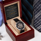 Gift for son Openwork Watch with black leather strap in wooden presentation box by ShineOn Fulfillment