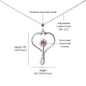 Gift for Soulmate Heart Necklace polished stainless steel with red Swarovski crystal and adjustable chain