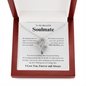 Gift for Soulmate necklace heart in silver with double heart pendant in red display box