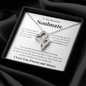 Gift for Soulmate necklace heart pendant with sparkling stones on a silver chain in a black gift box