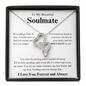 Gift for Soulmate necklace heart pendant with intertwined hearts and sparkling stones in gift box