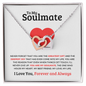 Gift for Soulmate necklace heart with intertwined two-tone heart pendants on silver chain
