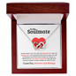Gift for Soulmate necklace heart silver double heart pendant in wooden box with love message