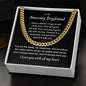 Gold chain necklace gift for the boyfriend with romantic message in black ShineOn Fulfillment box