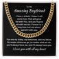 Gold chain necklace from ShineOn Fulfillment with romantic message gift for the boyfriend