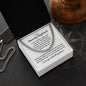 Silver necklace in a gift box from ShineOn Fulfillment with a heartfelt message, perfect gift for the boyfriend