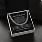 Silver chain necklace gift for the boyfriend in a black box with a romantic message