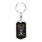Gift For Veteran Dog Tag Keychain with Army Veteran design and eagle emblem by Someone Said Gift