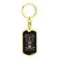 Gift For Veteran Dog Tag Keychain with Army Veteran design and patriotic eagle emblem