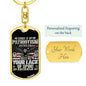 Gift For Veteran Dog Tag Keychain with patriotic eagle design and personalized engraving option