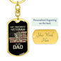 Gift For Veteran Dog Tag Keychain with American flag and military boots design with customizable engraving