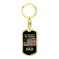 Gift For Veteran Dog Tag Keychain with My Favorite Veteran is My Dad design and American flag background