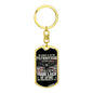 Gift For Veteran Dog Tag Keychain by Someone Said Gift with patriotic design and bold text