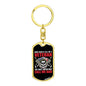 Gift For Veteran Dog Tag Keychain with skull and crossed rifles design from Someone Said Gift