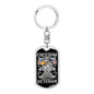 Gift For Veteran Dog Tag Keychain with Freedom Veteran Design and American Flags