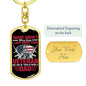 Gift For Veteran Dog Tag Keychain with American flag design and personalized engraving option