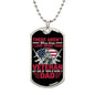 Gift For Veteran Dog Tag Necklace with patriotic design and dad veteran message