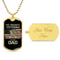 Gift For Veteran Dog Tag Necklace with gold chain and personalized inscription option