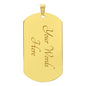 Gold-tone personalized gift for veteran dog tag necklace with custom engraved message