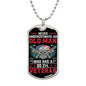 Gift For Veteran Dog Tag Necklace with skull and guns design for veterans from Someone Said Gift