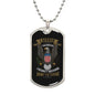 Gift For Veteran Dog Tag Necklace with Eagle and Army Veteran inscription on silver chain