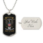 Gift For Veteran Dog Tag Necklace with eagle design and customizable engraved backplate
