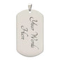 Gift For Veteran Dog Tag Necklace customizable silver pendant with engraved text Your Words Here
