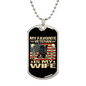 Gift for Wife Dog Tag Necklace with veteran boots and American flag design by Someone Said Gift