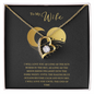 Gift for Wife Forever Love Necklace gold heart pendant with crystal on elegant card