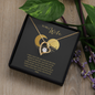 Gift for Wife Forever Love Necklace gold heart pendant with crystals on chain in gift box
