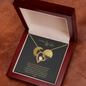 Gift for Wife Forever Love Necklace heart-shaped pendant with diamond in wooden jewelry box