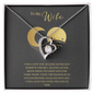 Gift for Wife Forever Love Necklace with heart pendant and sparkling stone in gift box