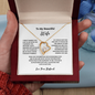 ShineOn Fulfillment gold heart necklace with diamond and romantic message gift for wife in jewelry box